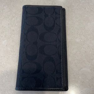 Coach black Check book cover